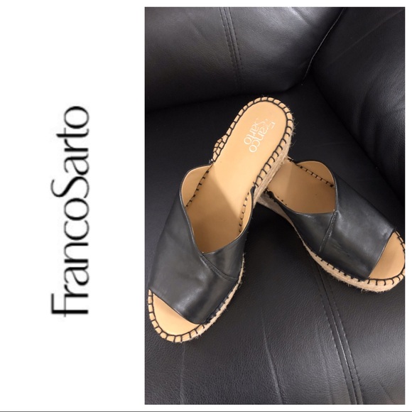 Franco Sarto Shoes - FRANCO SARTO BLACK WEDGE ESPADRILLES